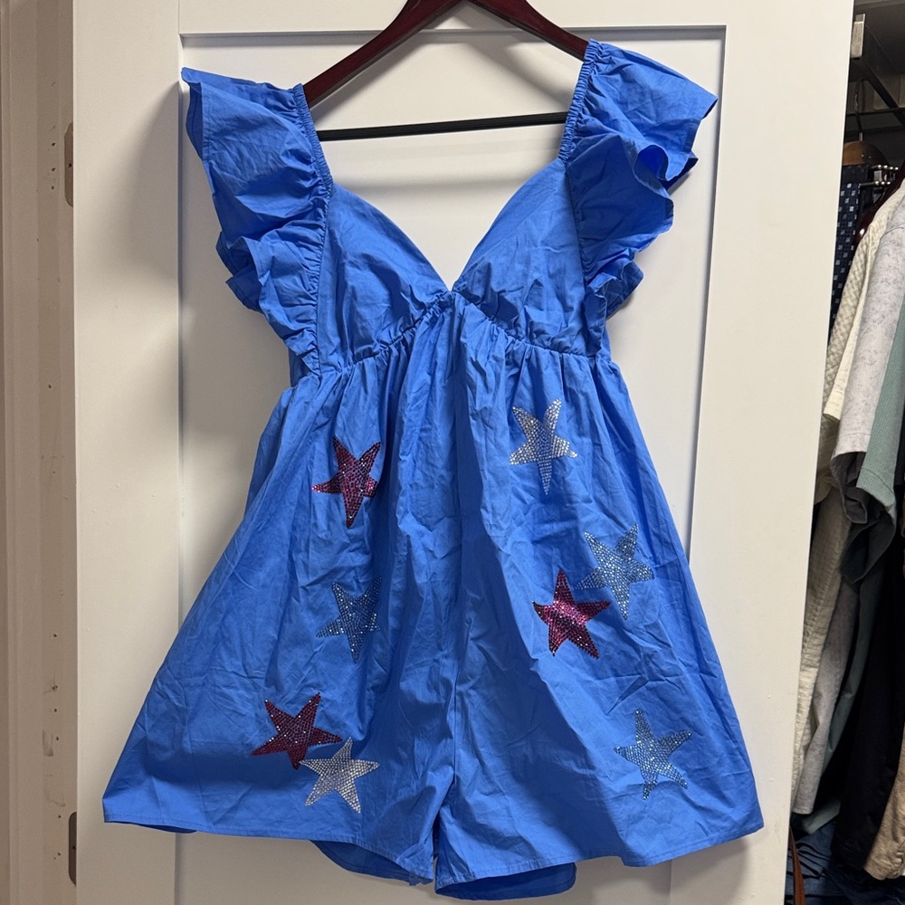 Peach Love California Blue Romper
